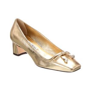 Jimmy Choo Elme 45 Leather Pump, Gold
